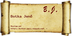 Botka Jenő névjegykártya