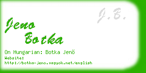 jeno botka business card