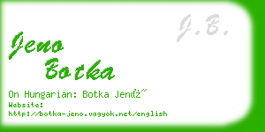 jeno botka business card